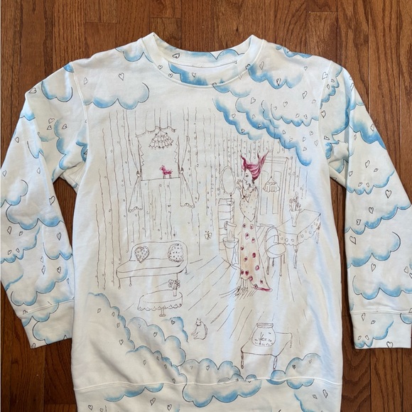 Tsumori Chisato Tops - Tsumori Chisato Illustrated sweatshirt NWOT 100% cotton French Terry size M